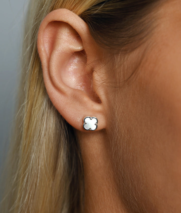 Mini Clover (Mother Of Pearl) Stud Earrings