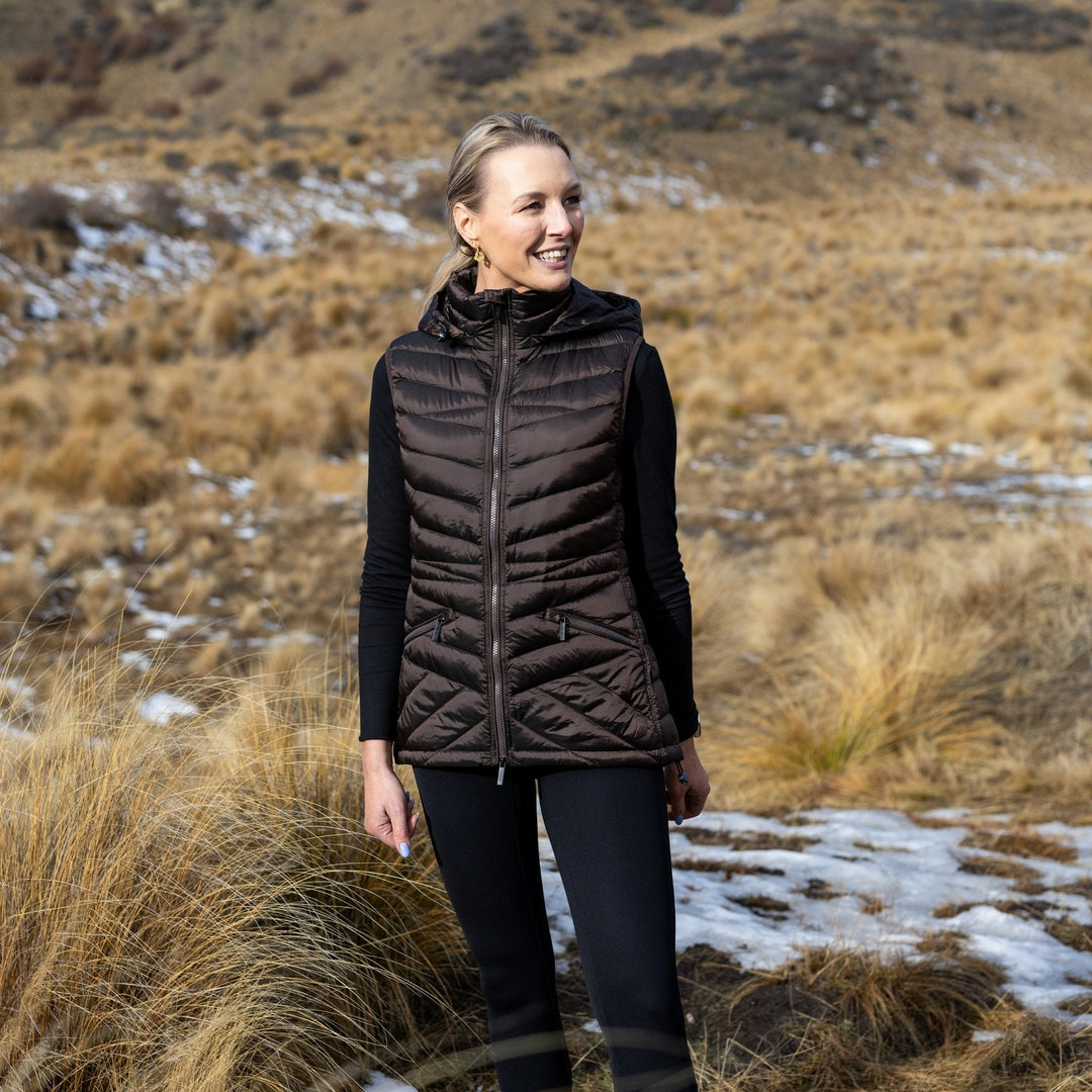 Mary-Claire 90/10 Packable Puffer Vest - Chocolate