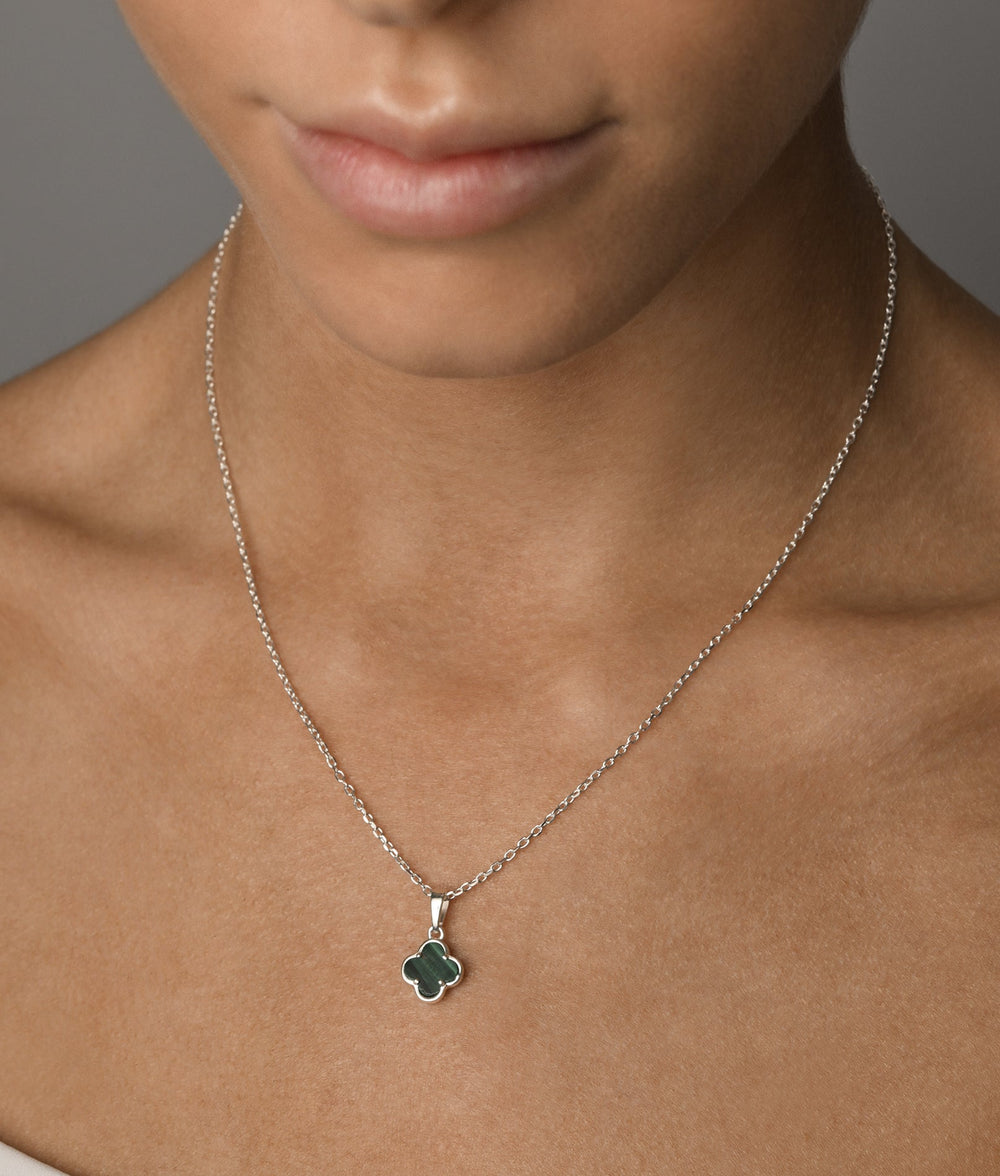 Malachite Clover Belcher Necklace Von Treskow