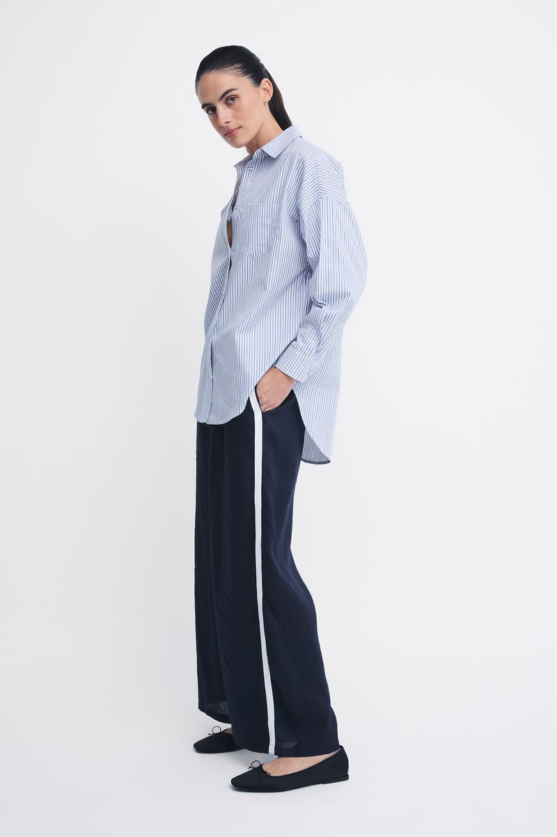 Maya Long Sleeve Shirt - Blue Stripe