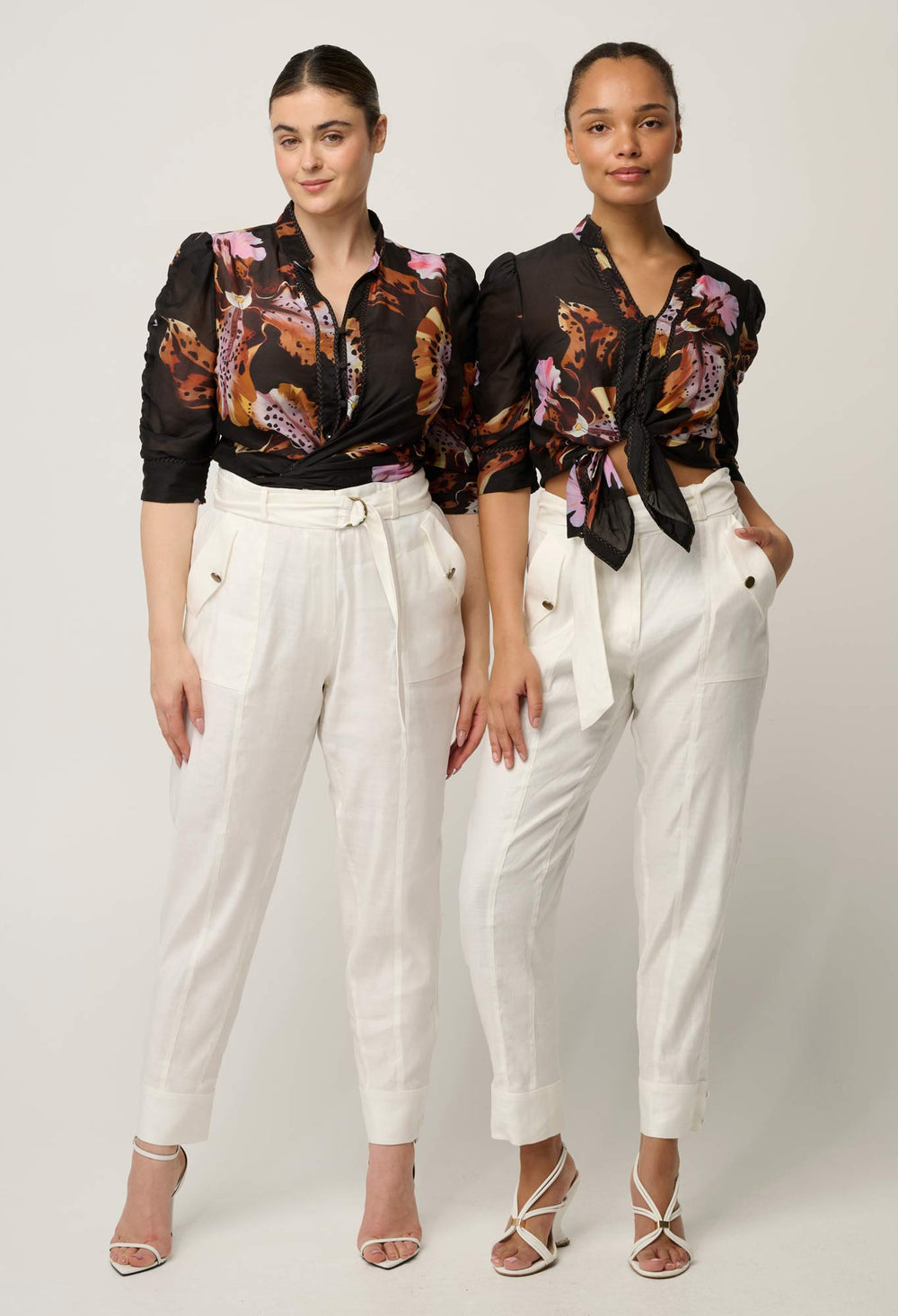 Calantha Cotton Silk Sleeve Shirt in Sunset Orchid