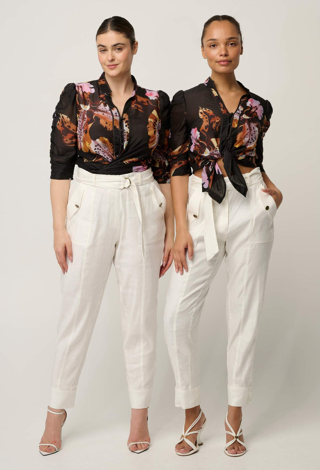 Calantha Cotton Silk Sleeve Shirt in Sunset Orchid