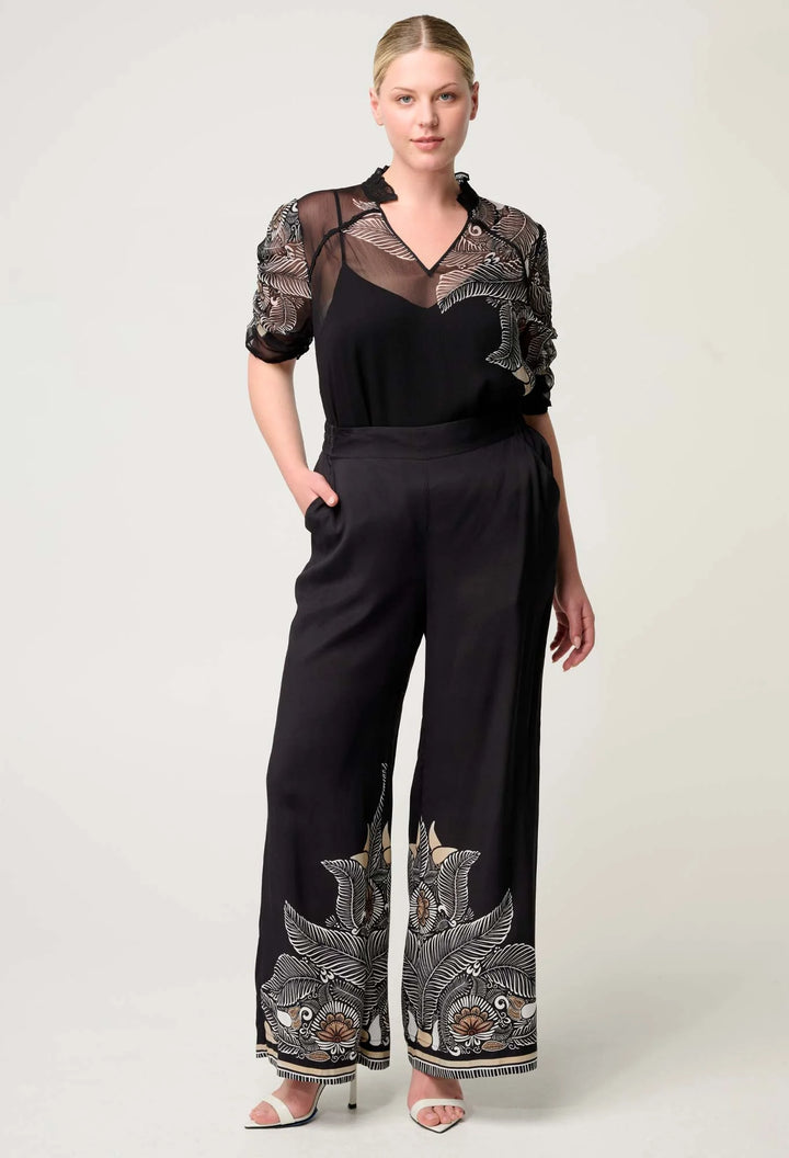 Willow Viscose Faille Pant - ONYX pant Once Was