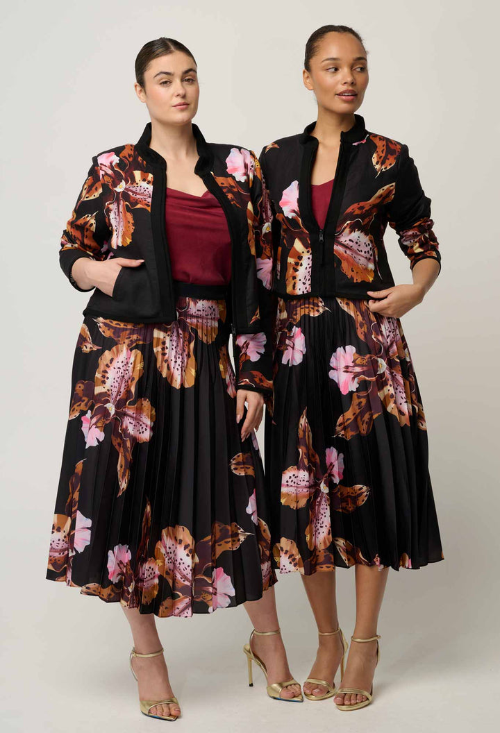 Delray Reversible Linen Viscose Jacket in Sunset Orchid/Noir Orchid