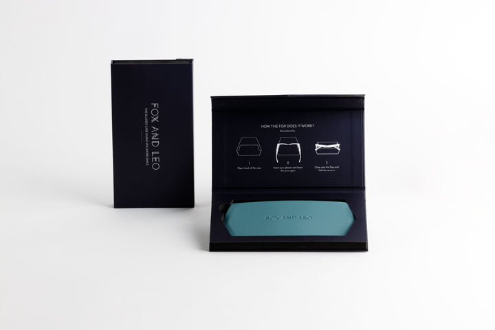 Fox and Leo glasses case - Teal Fox and Leo