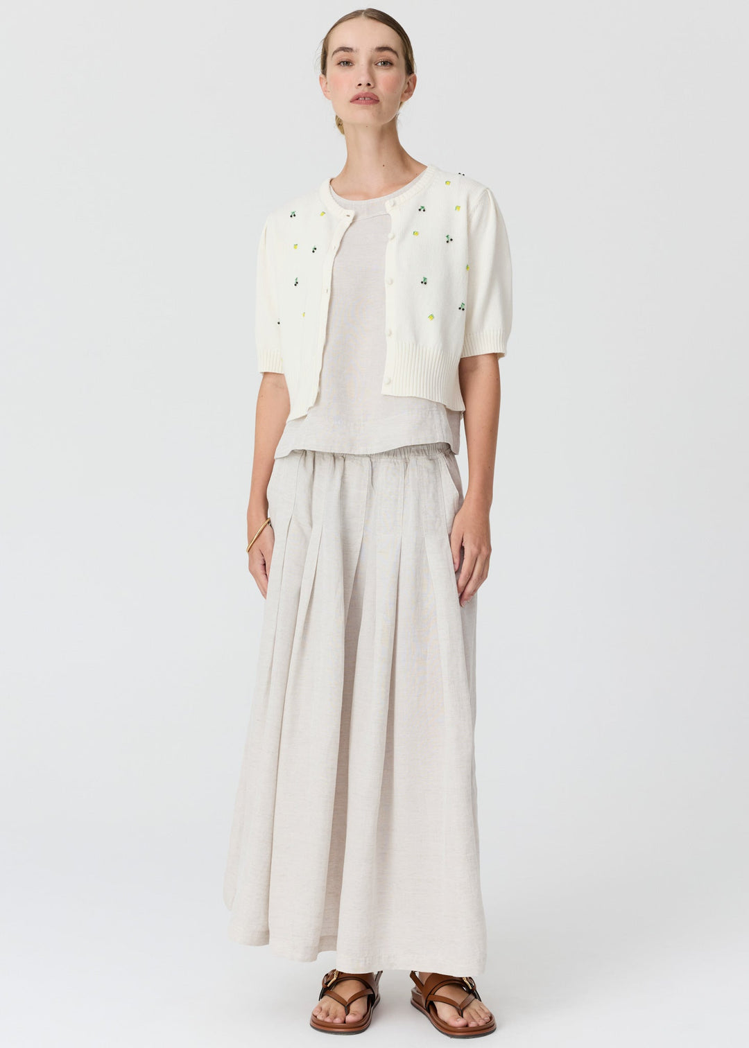 Viloa Beaded Short Sleeve Cardigan