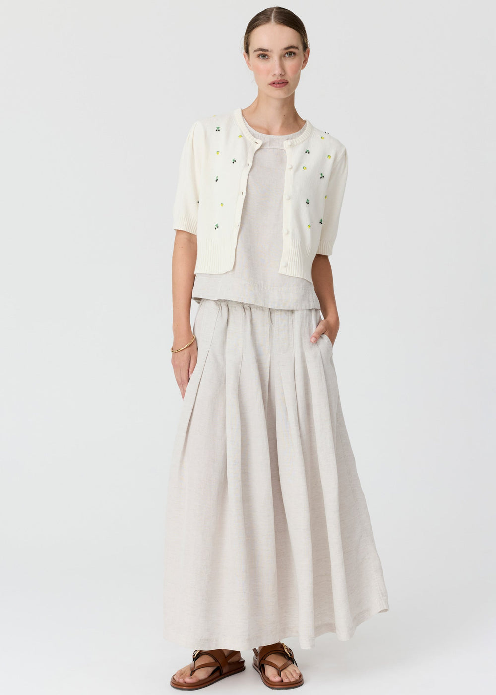 Viloa Beaded Short Sleeve Cardigan