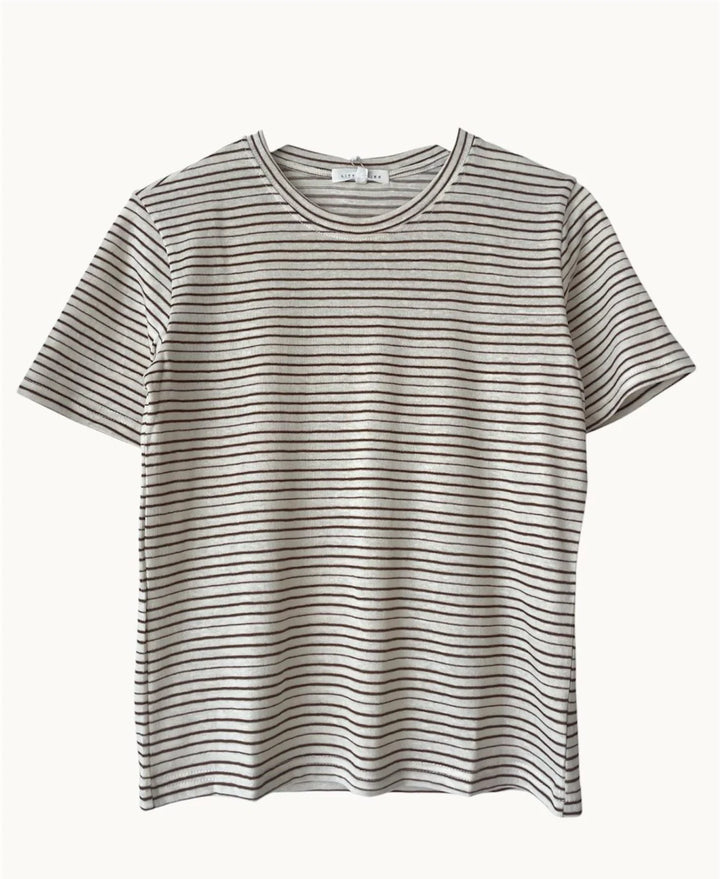 Petra Tee - White / Navy Stripe