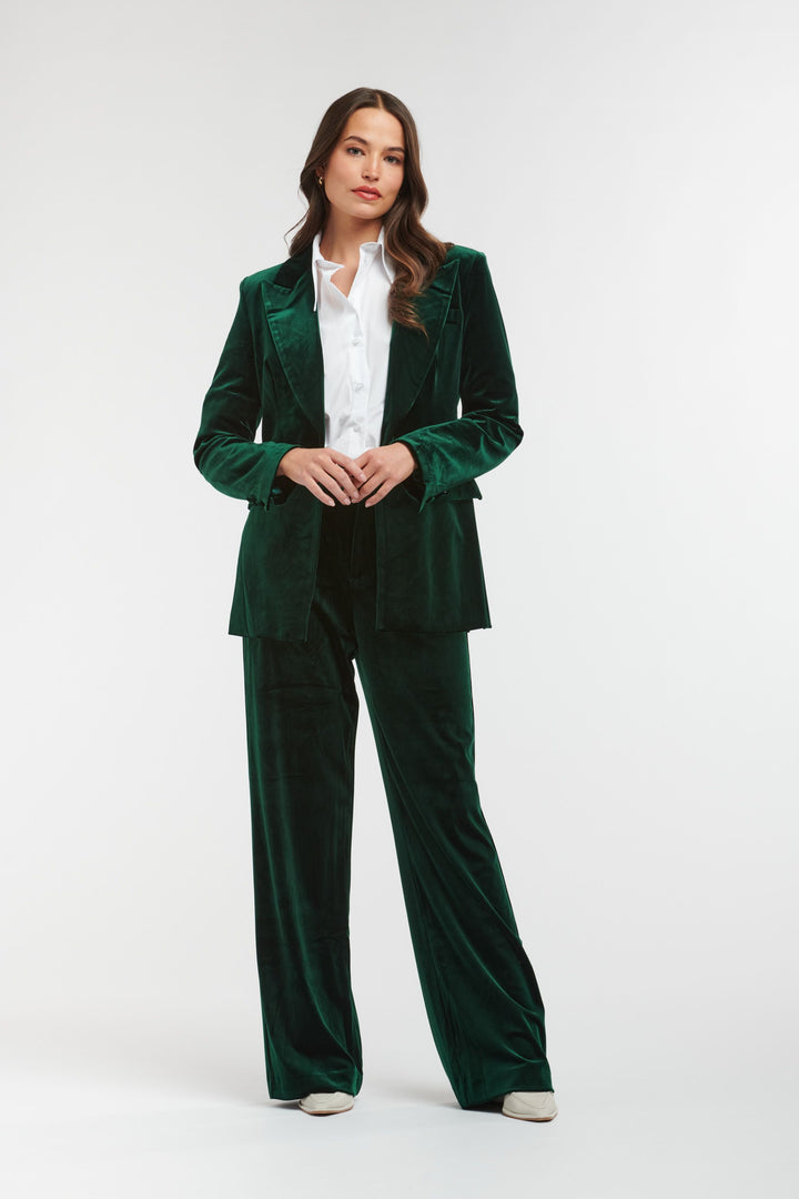 Italian Star Jets Velvet Pants - Emerald Green Pants Italian Star   