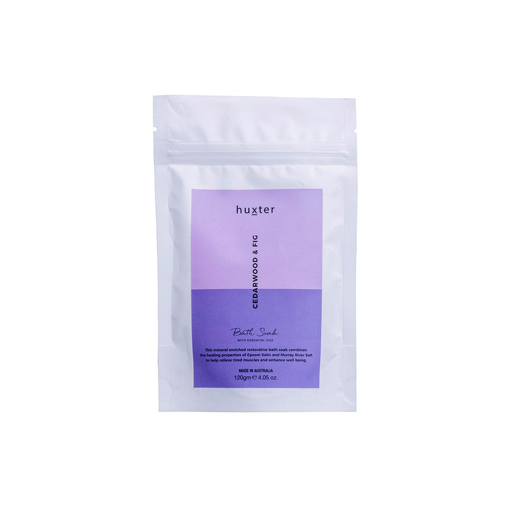 Bath Soak 120gm - Cedarwood & Fig Huxter