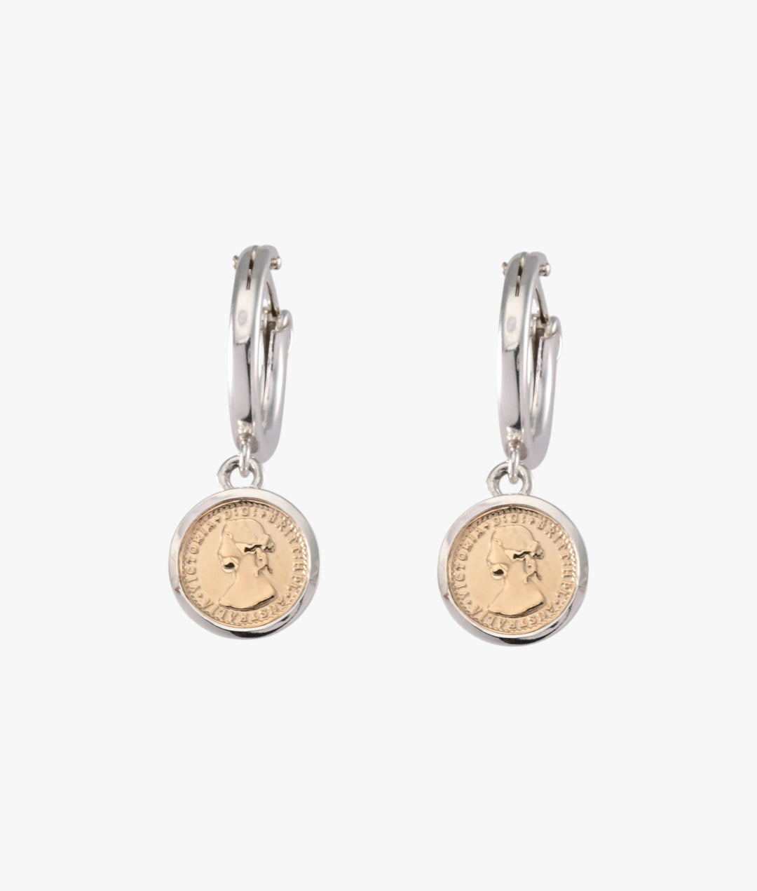 Hinged Hoop Earrings (15mm) with Micro Coins Von Treskow