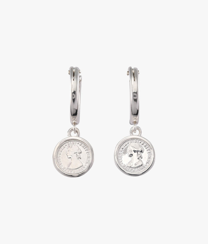 Hinged Hoop Earrings (15mm) with Micro Coins Von Treskow