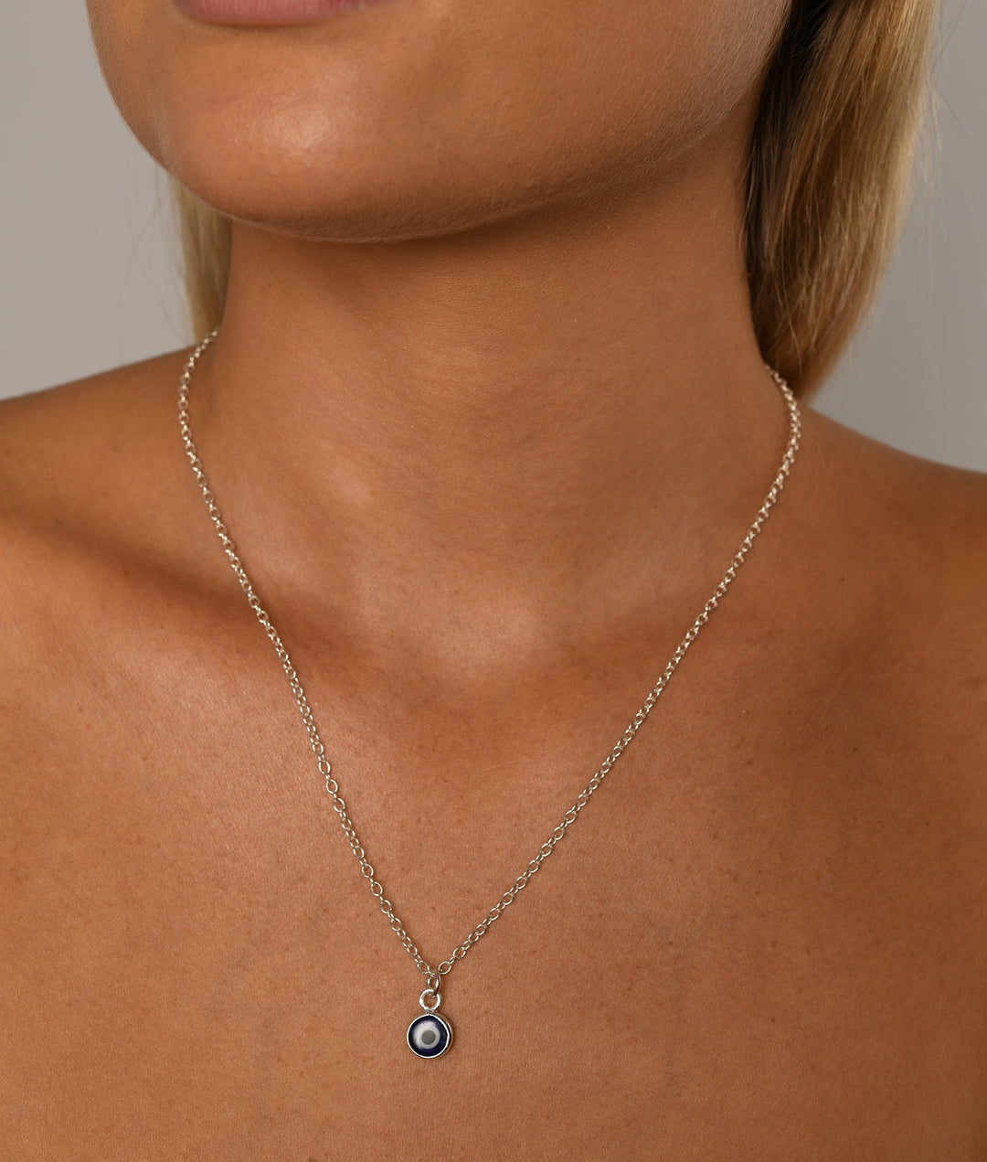 Cable Chain Necklace with Evil Eye