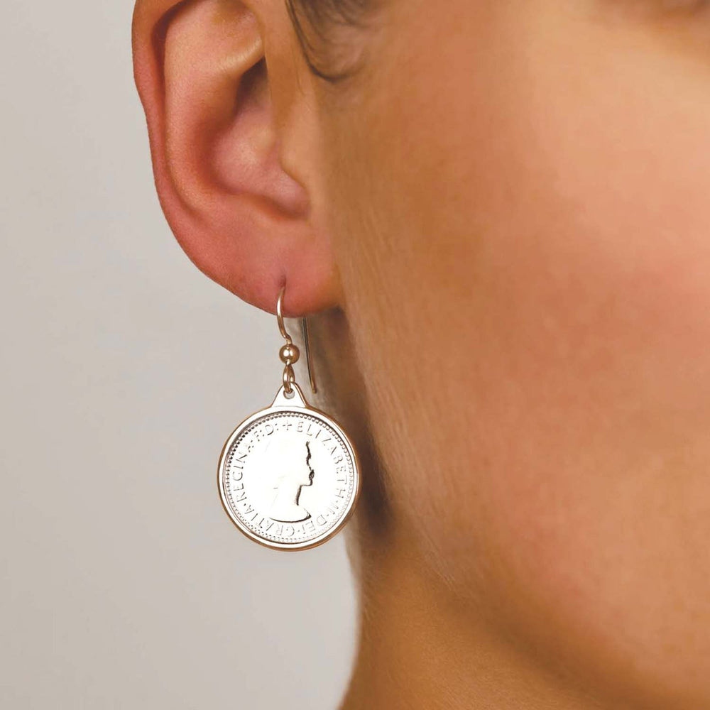 Sixpence coin earrings Von Treskow