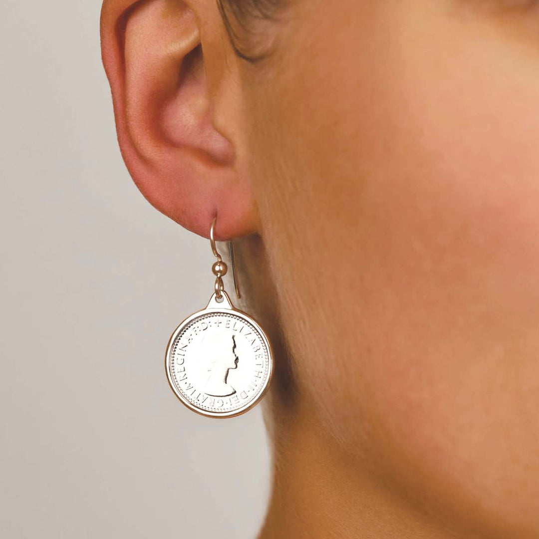 Sixpence coin earrings Von Treskow