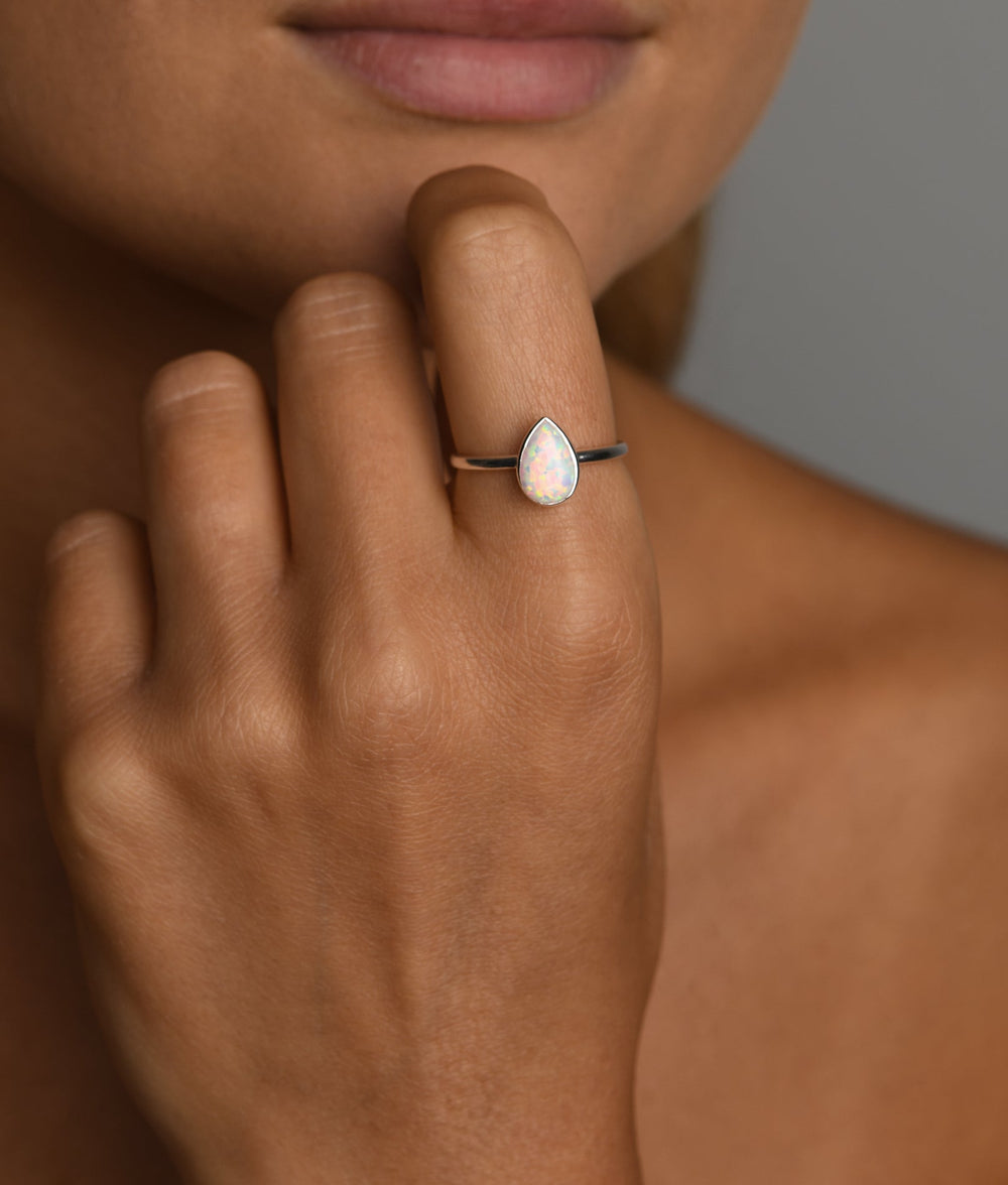 Pear Czelline Opal Ring