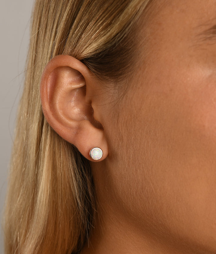 Cased Czelline Opal Round Studs