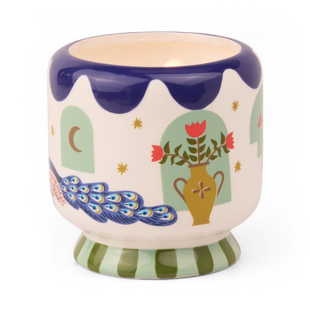 A Dopo Peacock Ceramic Candle - Misted LIme Candle PaddyWax