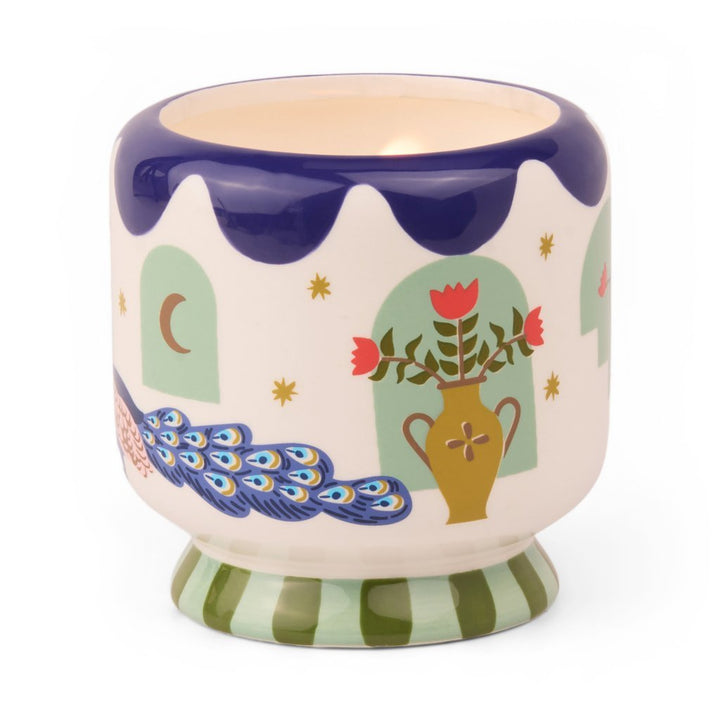 A Dopo Peacock Ceramic Candle - Misted LIme Candle PaddyWax