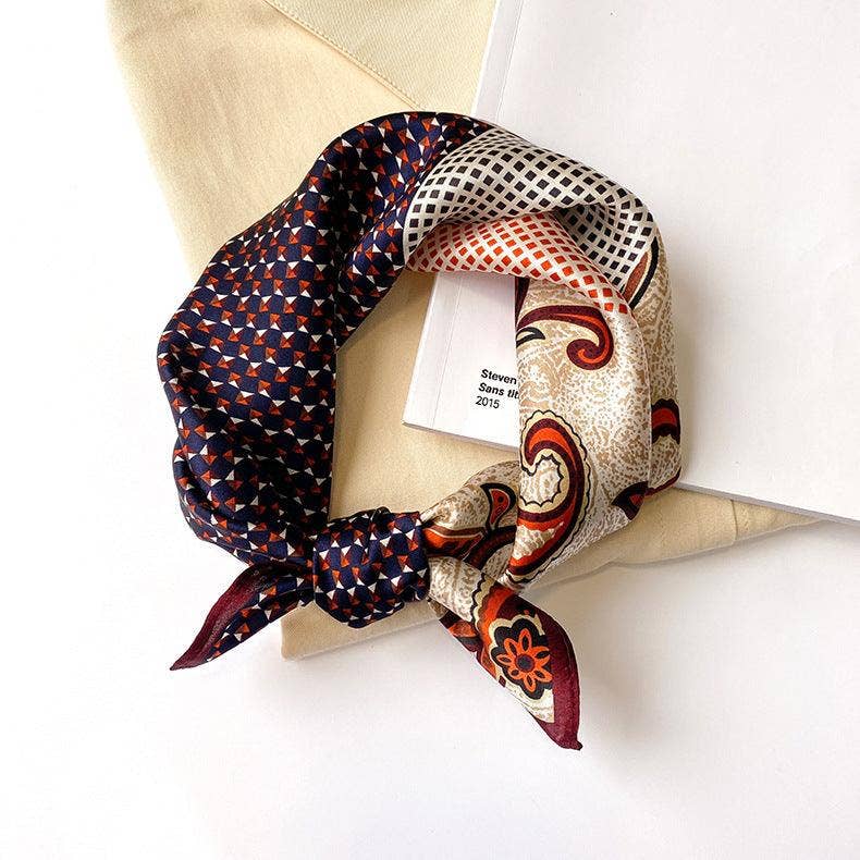 Polka Dot Paisley Pattern Patchwork silk scarf accessories Stanleyandstone
