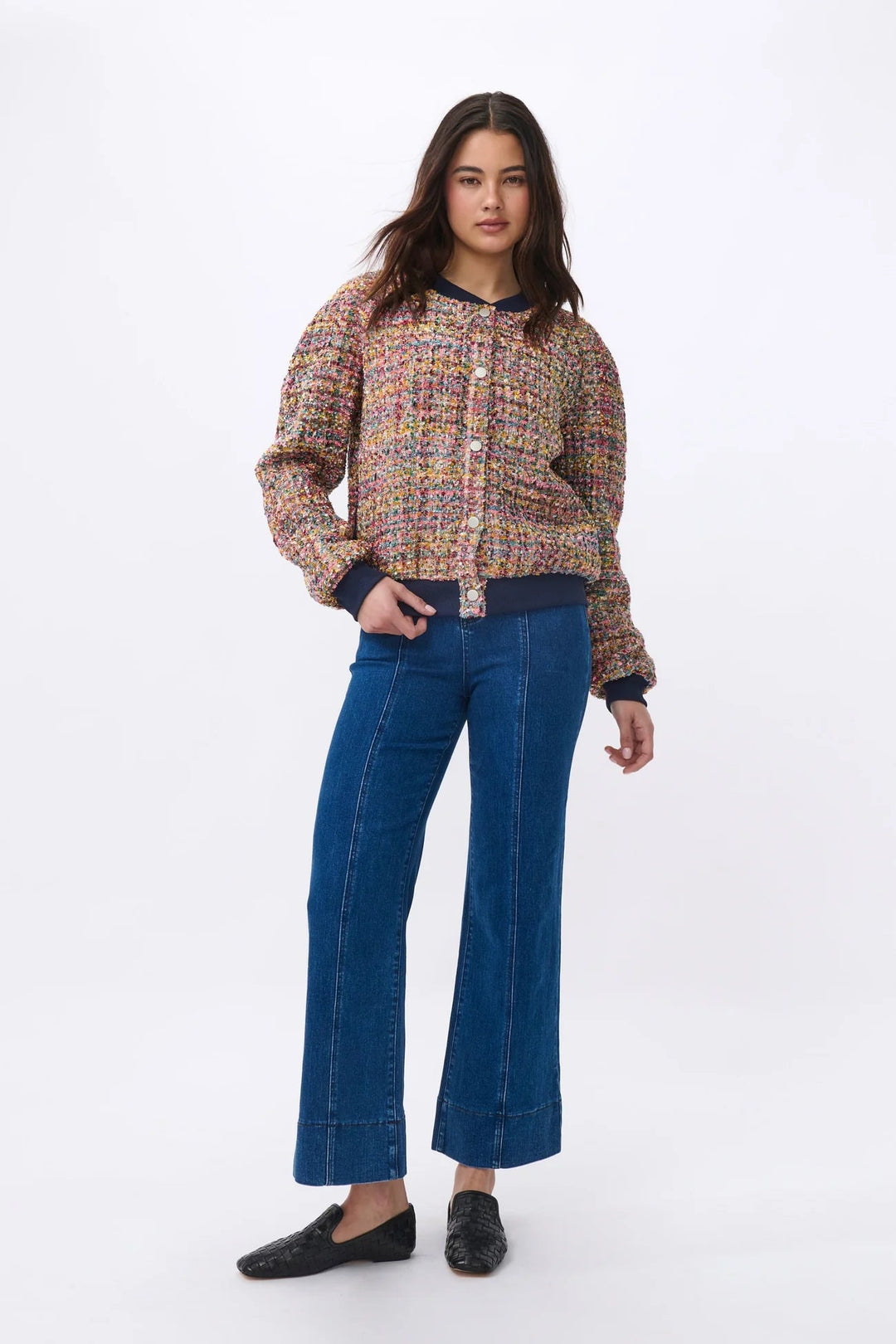Abigail Bomber - Multi Color Long Sleeve Tee Kireina