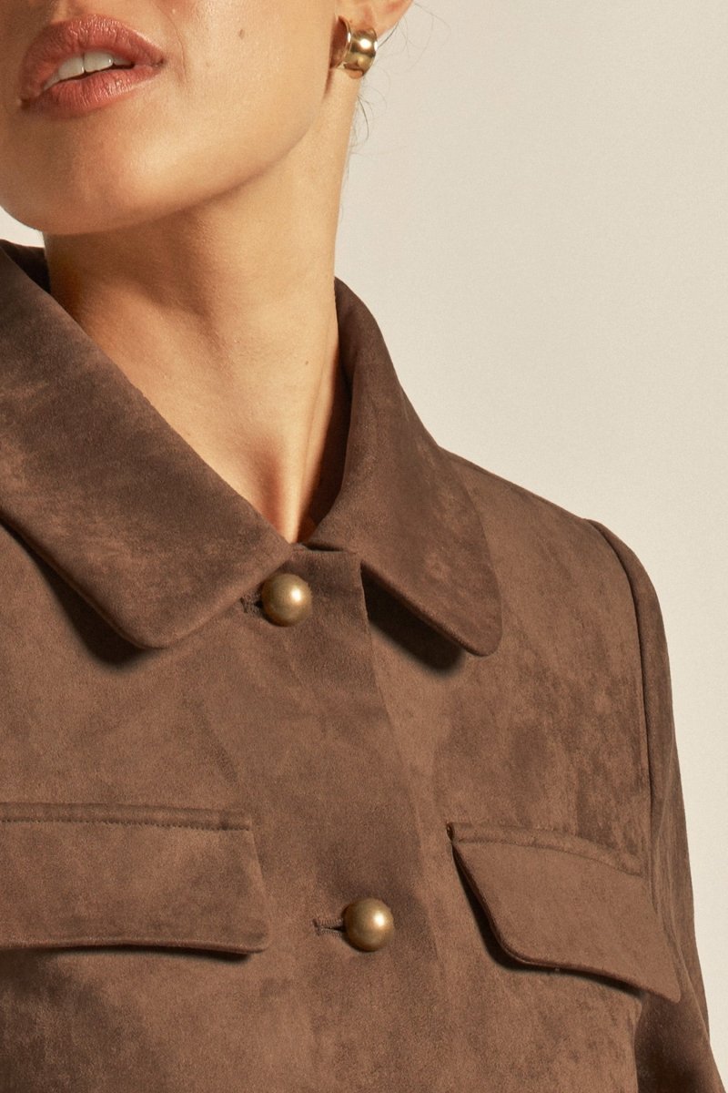 Abound Jacket - Faux Suede Mocha Coats &amp; Jackets Zoe Kratzmann