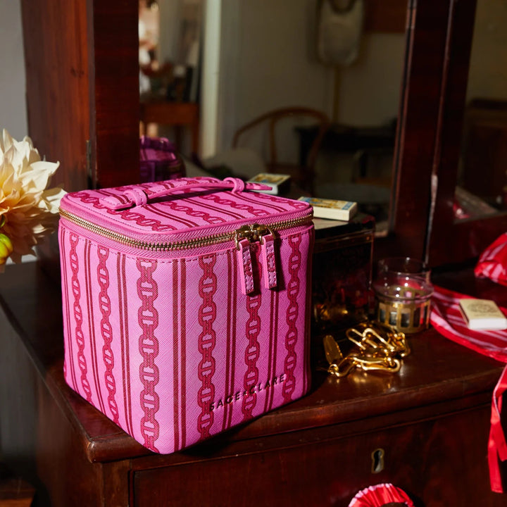 Acadia Cosmetic Case - Fuscia Cosmetic & Toiletry Bags Sage & Clare