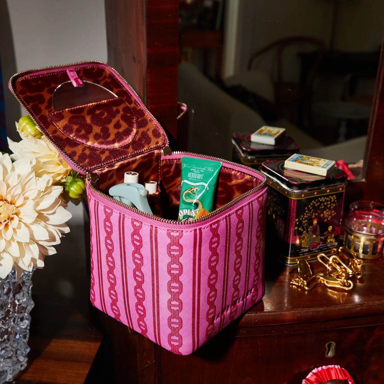 Acadia Cosmetic Case - Fuscia Cosmetic & Toiletry Bags Sage & Clare