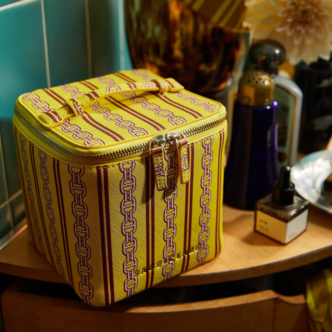 Acadia Cosmetic Case - Mustard Cosmetic & Toiletry Bags Sage & Clare