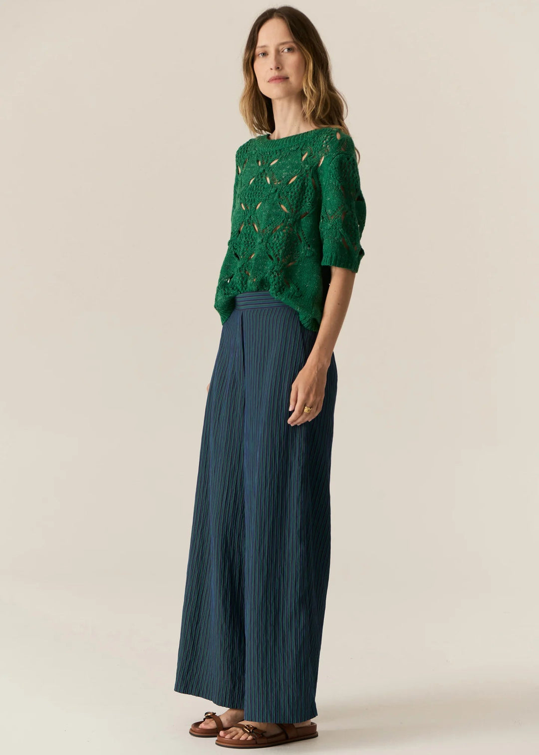 Adel Pant - Green / Ink stripe Pants POL