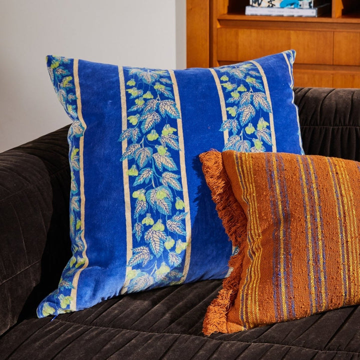 Agata Velvet Cushion - Ultramarine Sage &amp; Clare
