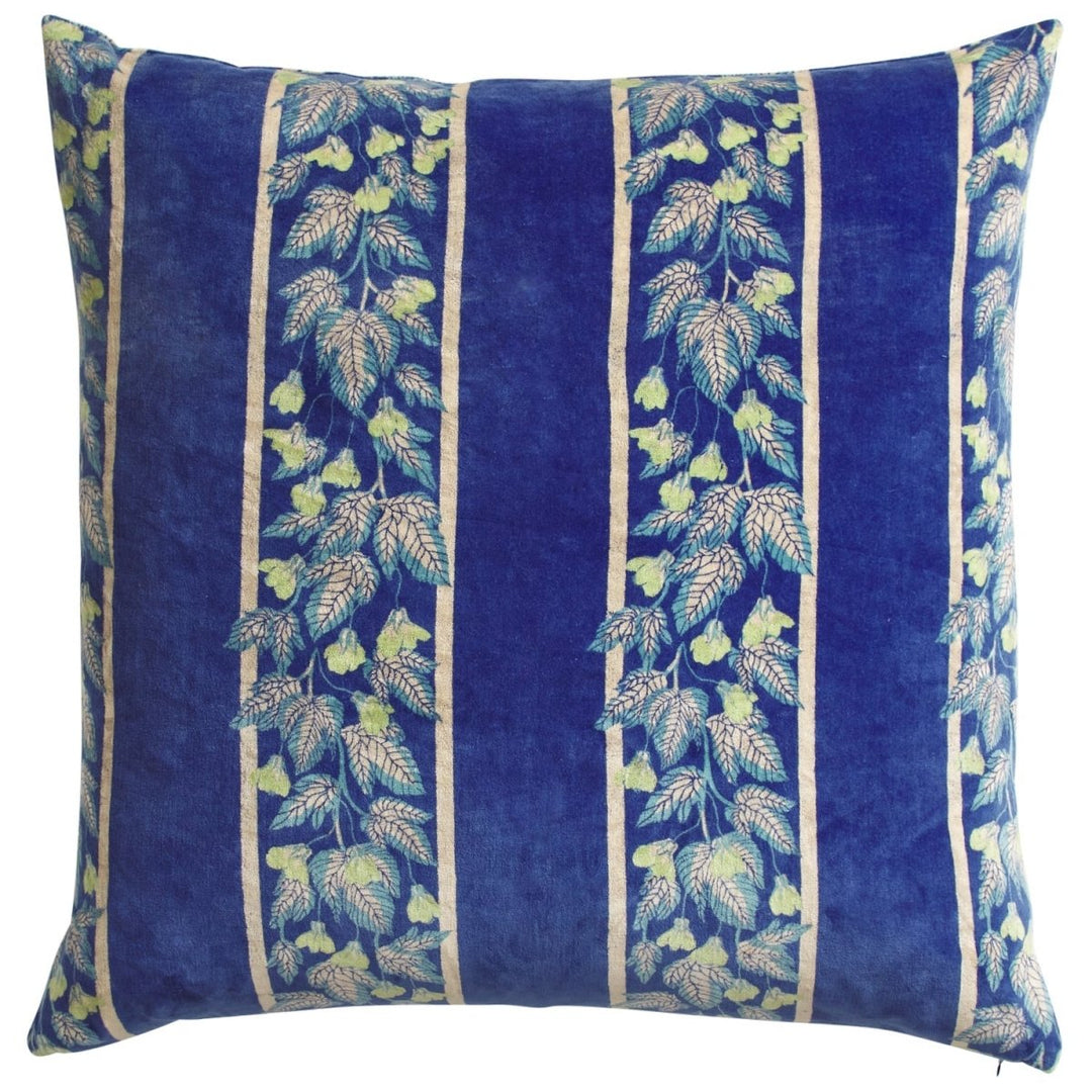 Agata Velvet Cushion - Ultramarine Sage &amp; Clare
