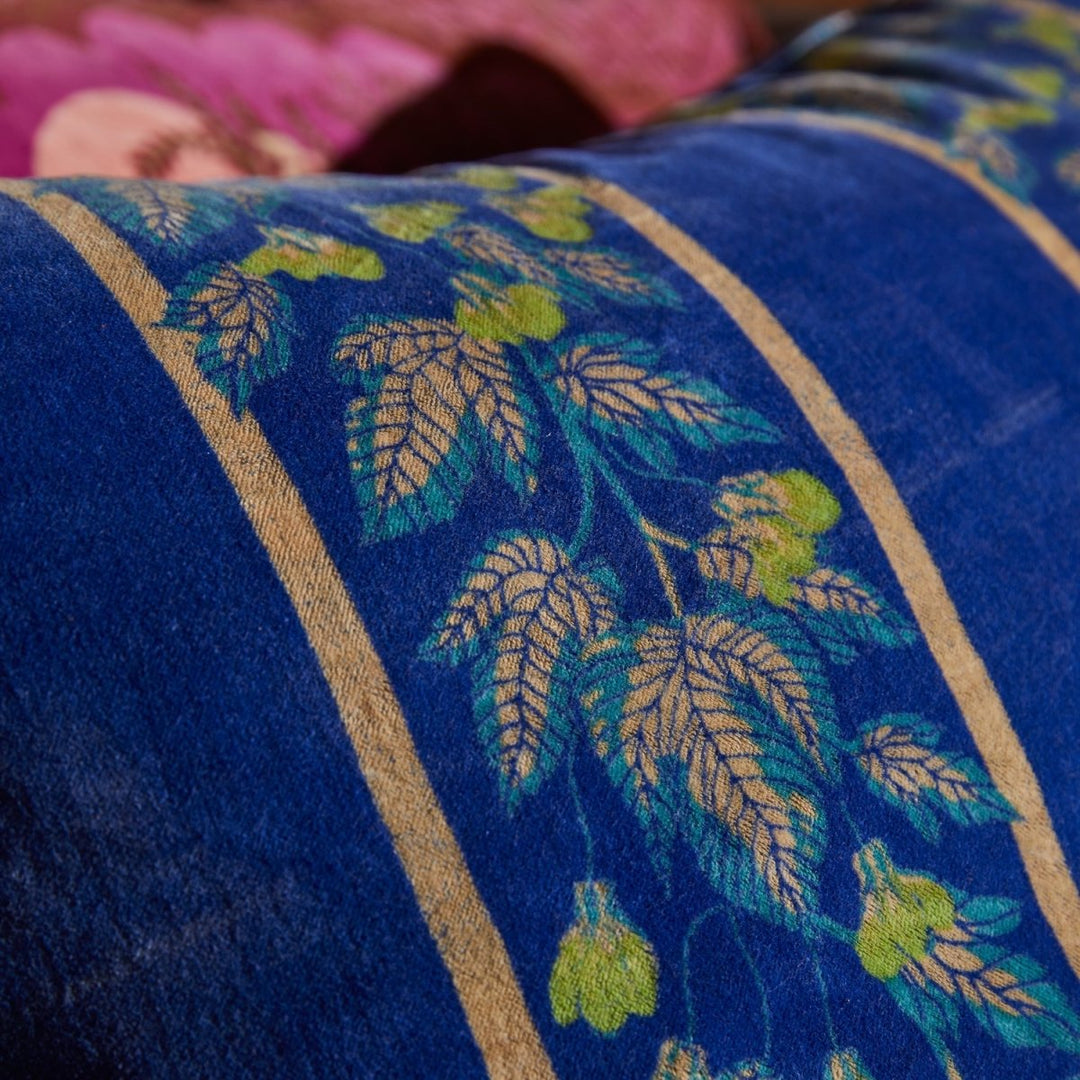 Agata Velvet Cushion - Ultramarine Sage &amp; Clare