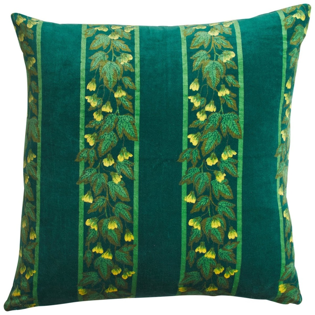 Agata Velvet Cushion - Verdant Sage &amp; Clare