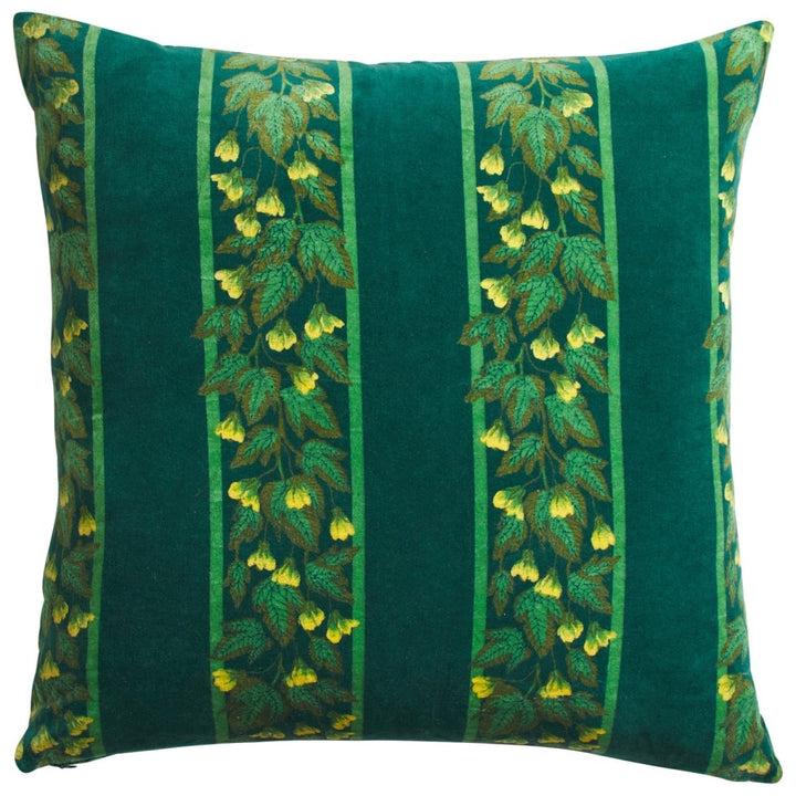 Agata Velvet Cushion - Verdant Sage &amp; Clare