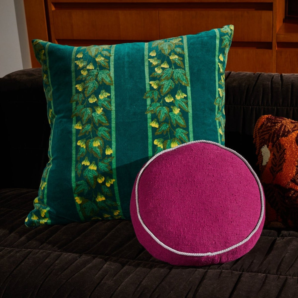 Agata Velvet Cushion - Verdant Sage & Clare