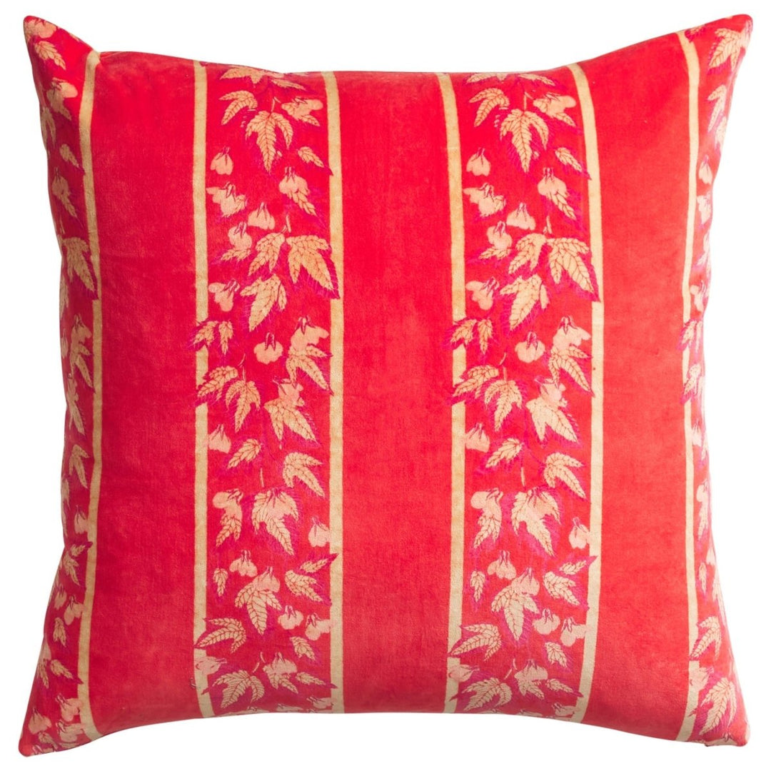 Agata Velvet Cushion - Vermillion Sage & Clare