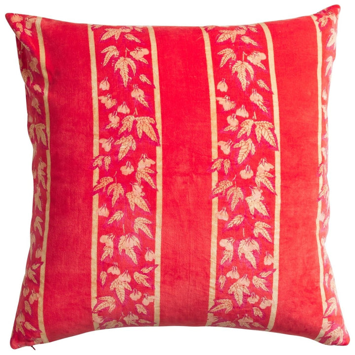 Agata Velvet Cushion - Vermillion Sage &amp; Clare