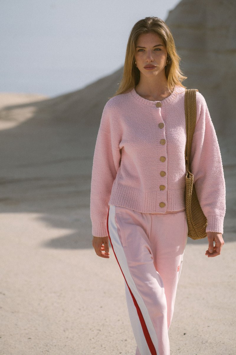 Aimes Shell Cardigan Ballet Pink cardigan Araminta James