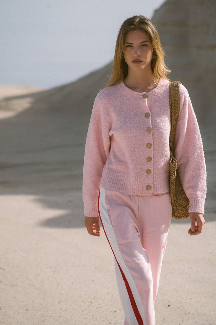 Aimes Shell Cardigan Ballet Pink cardigan Araminta James