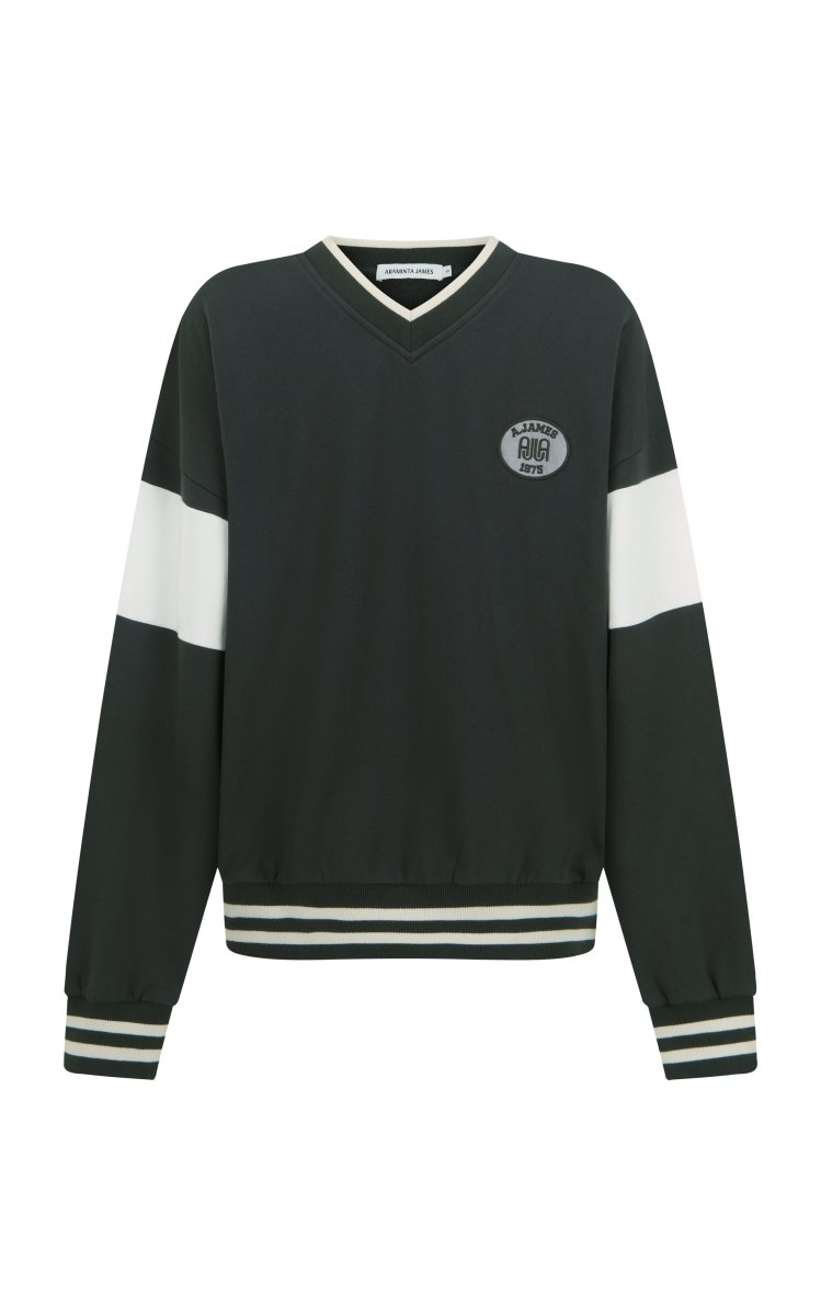 AJ Appliqué Sweatshirt Washed Black Windcheater Araminta James