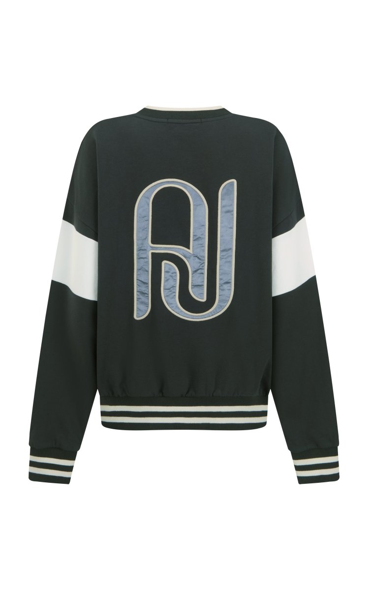 AJ Appliqué Sweatshirt Washed Black Windcheater Araminta James