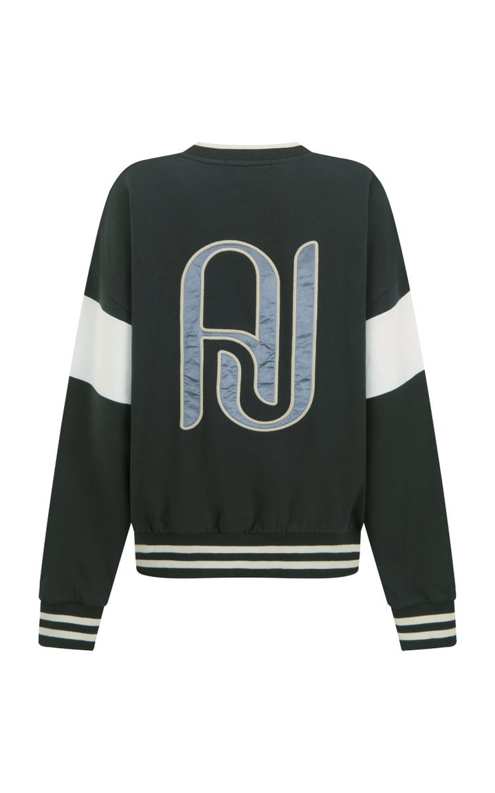 AJ Appliqué Sweatshirt Washed Black Windcheater Araminta James
