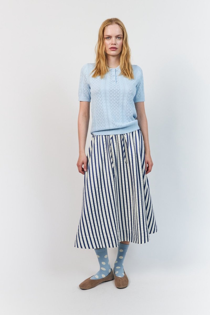 Alaia Polo Knit - Light Blue - Stanleyandstone