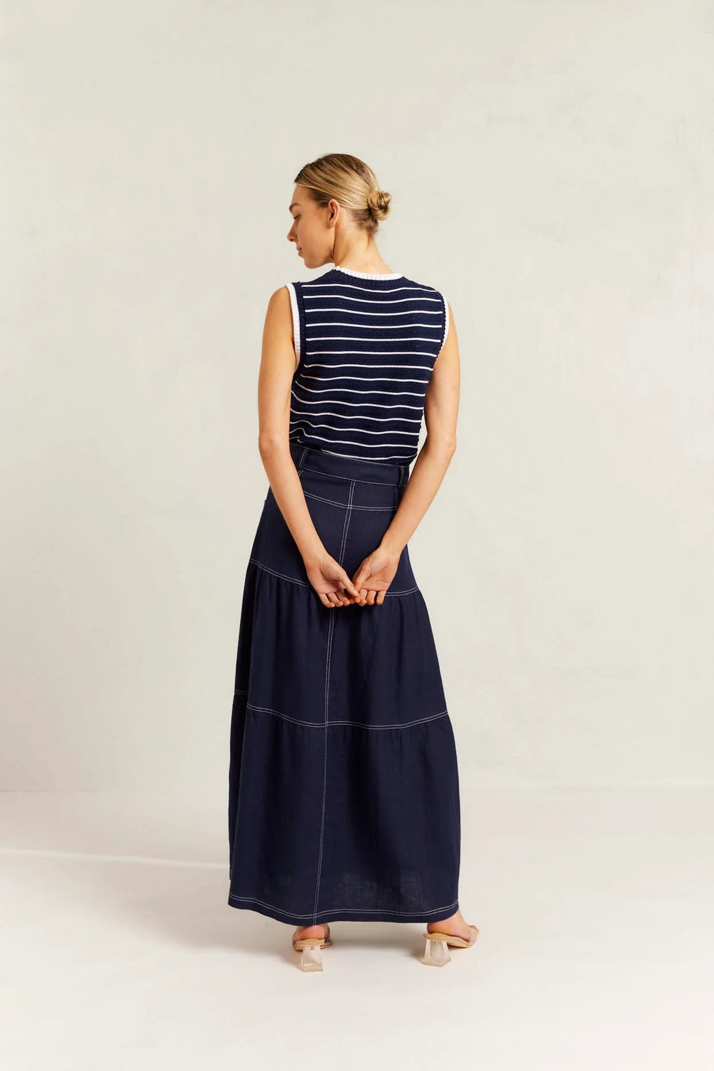 Alessandra Lotus Skirt - Navy skirt Alessandra