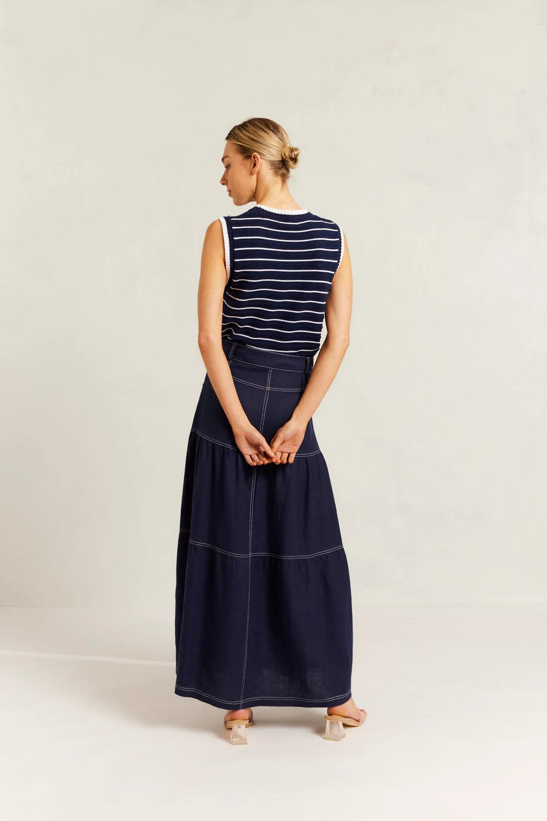 Alessandra Lotus Skirt - Navy skirt Alessandra