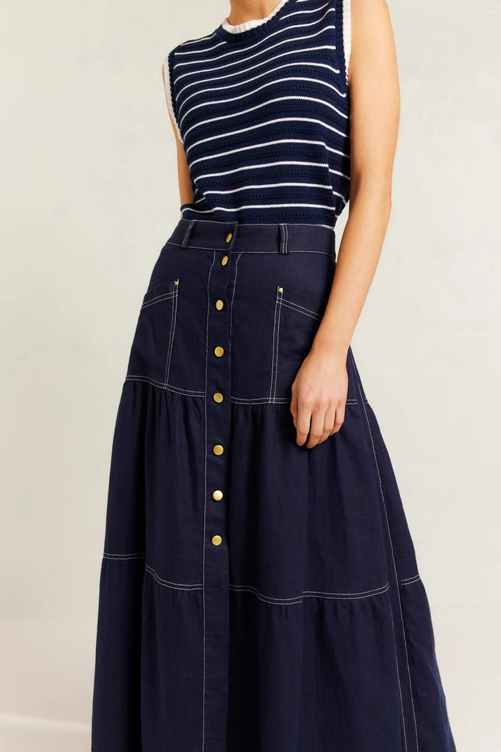 Alessandra Lotus Skirt - Navy skirt Alessandra