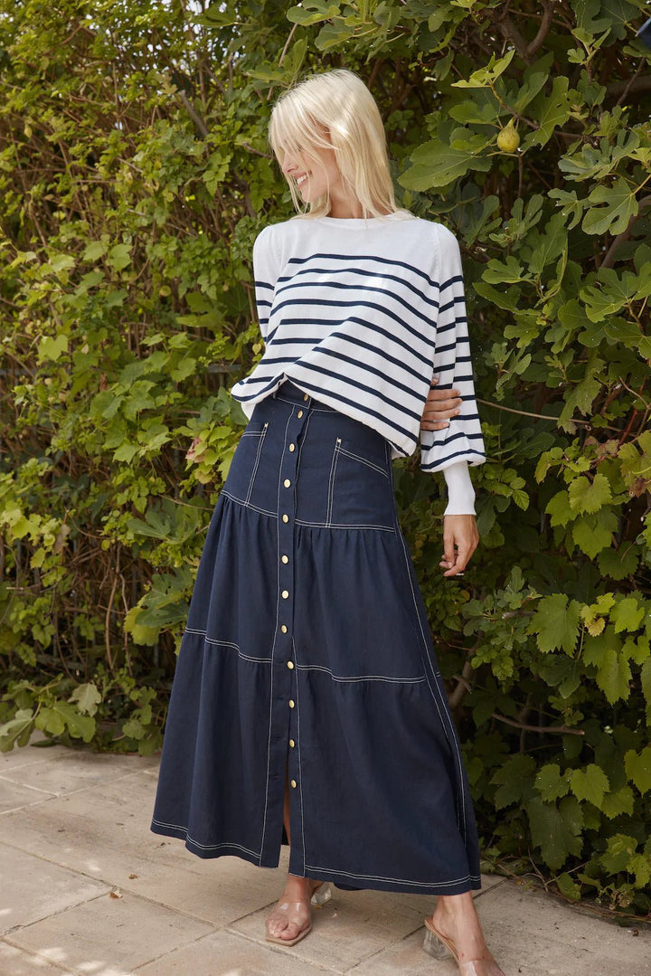 Alessandra Lotus Skirt - Navy skirt Alessandra
