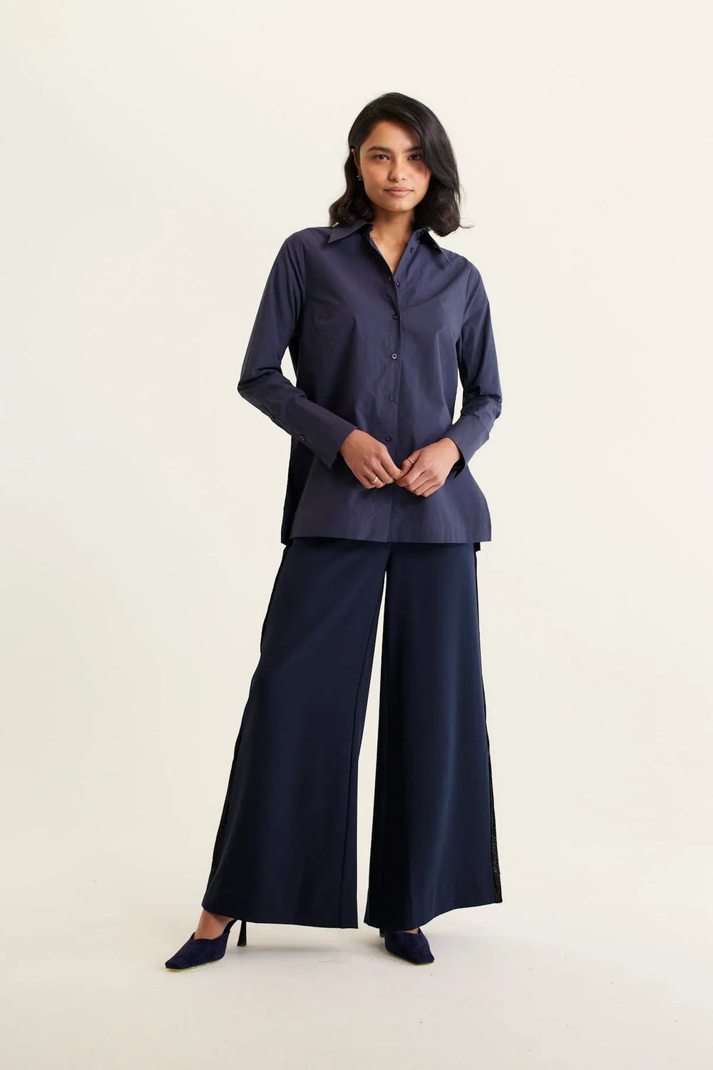 Alessandra Primrose Shirt - Pima Navy Shirt Alessandra