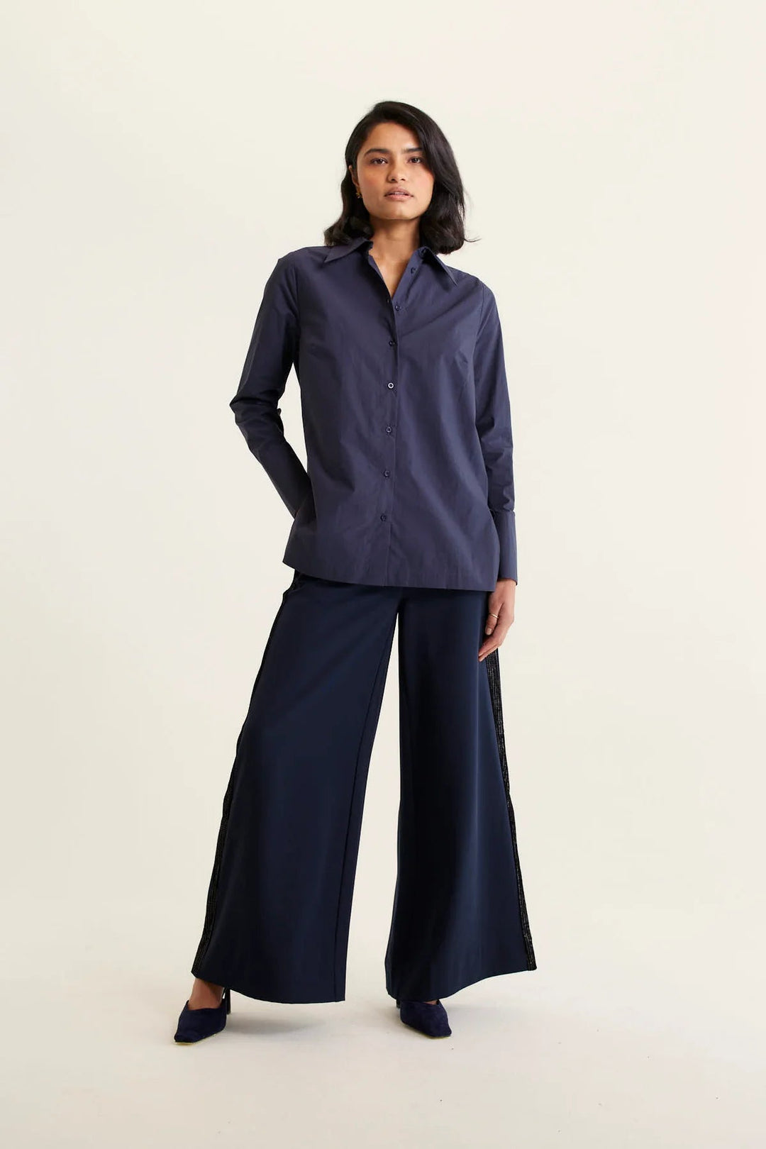 Alessandra Primrose Shirt - Pima Navy Shirt Alessandra